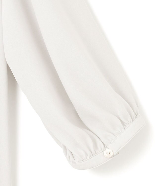 23区 S ライトバックサテンアムンゼン ギャザーブラウス ライトグレー系