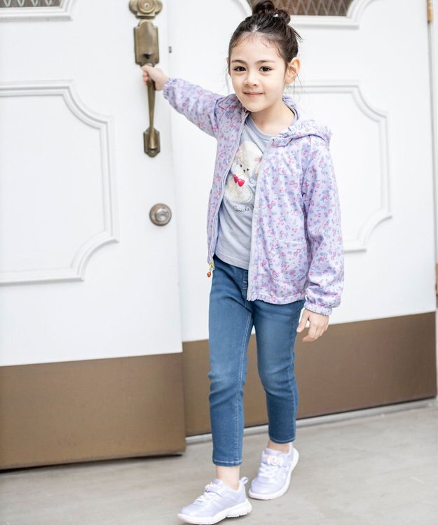 ANY KIDS アニマル×フルーツ 長袖 Tシャツ サックスブルー×プードル