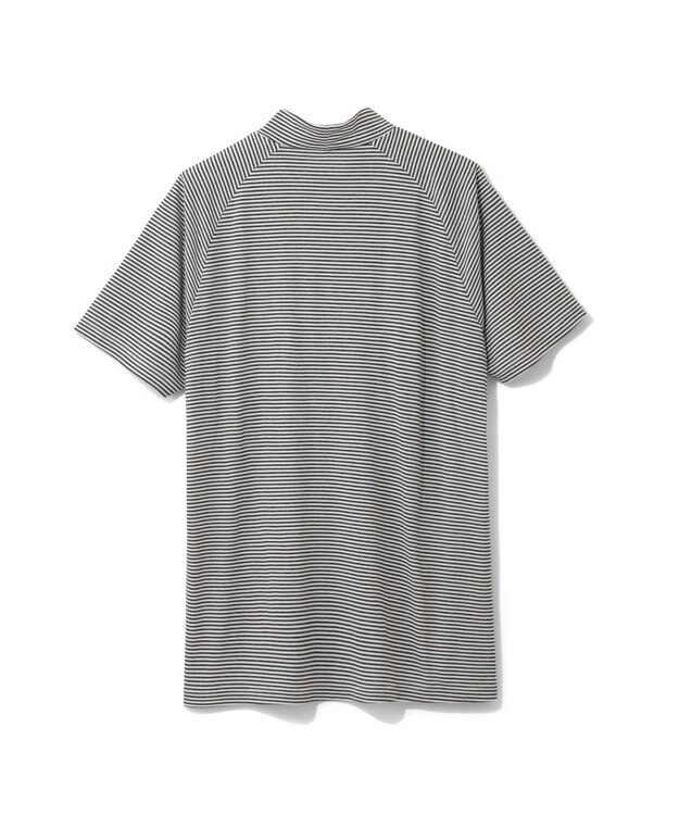 ZERO HALLIBURTON メランジ ボーダー モックネック シャツ ZHG-A4S5 82815 ゴルフウェア ネイビー杢