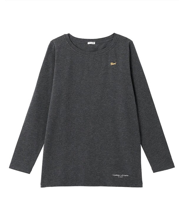 tsumori chisato SLEEP ツモリチサト トップス 長袖 ボートネック ルームウェア 綿混(本体) ストレッチ素材 薄手 tsumori chisato SLEEP UTX555 /ワコール ブラック