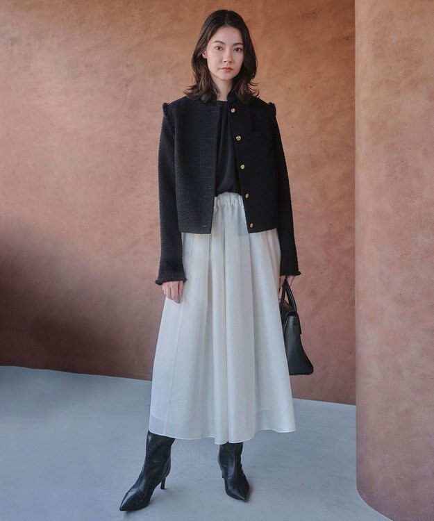 BEIGE， 【人気シリーズ】ANITA / ロングスリーブタックブラウス Black