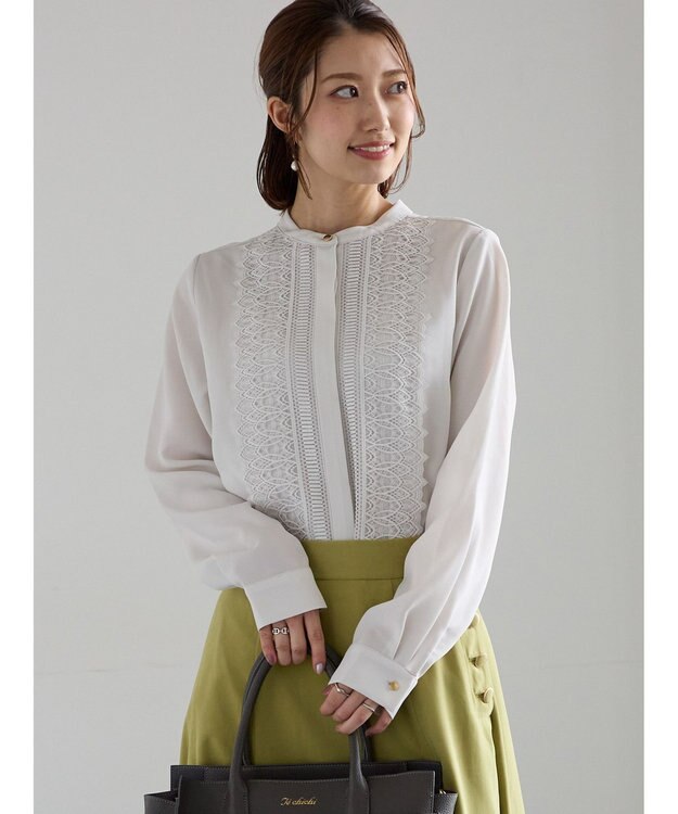 Te chichi フロントレースブラウス グレー