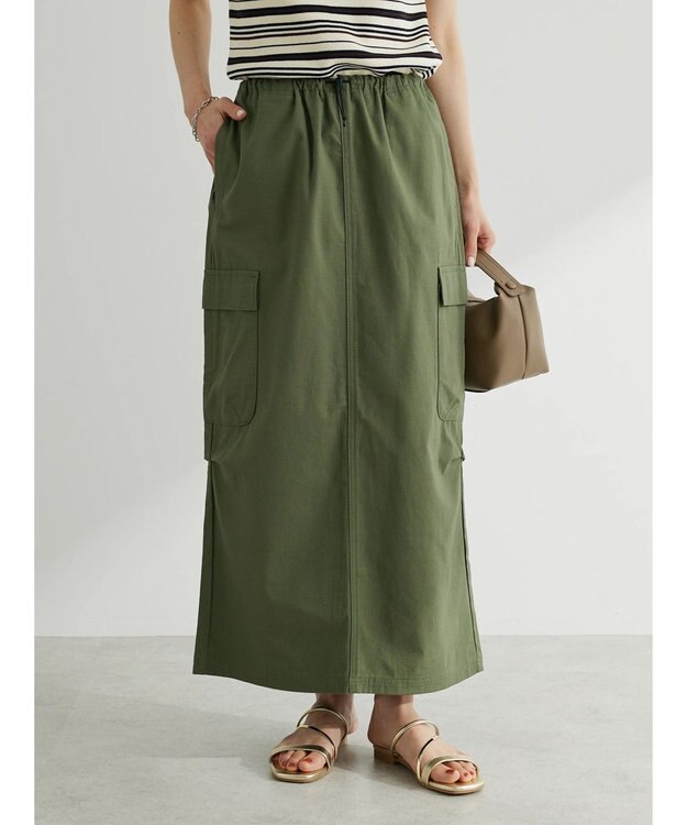 Green Parks ・Ｄｏｕｂｌｅ　Ｆｌａｇｓ　ミニリップカーゴスカート Khaki