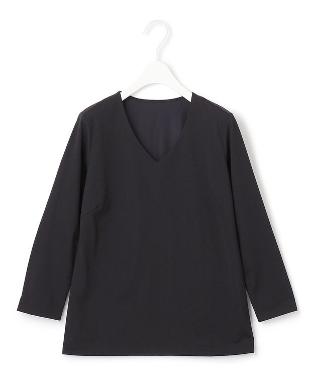 ICB 【洗える】 スーペリアジャージー Vネックプルオーバー ブラック系