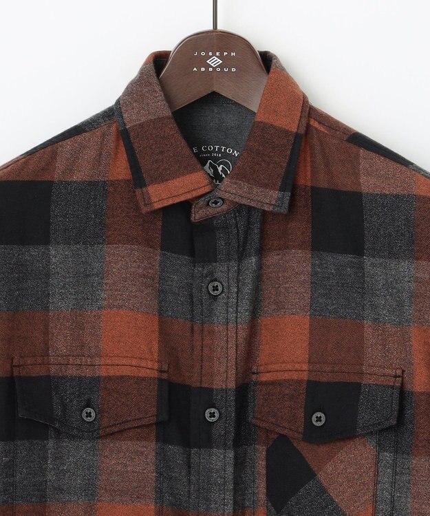 JOSEPH ABBOUD MOUNTAIN 【UNISEX】オーガニックマウンテン ネルシャツ オレンジ系4