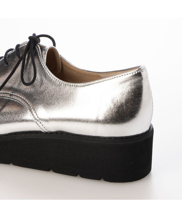 MODE ET JACOMO <carino>【レイン対応】レースアッププラットフォーム シルバー