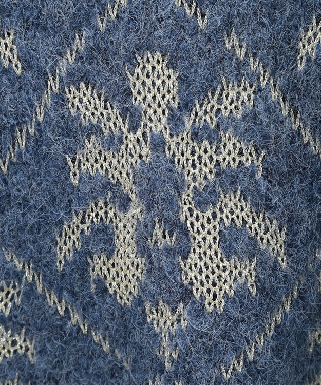 Green Parks ダマスク柄クルーネックニット Blue