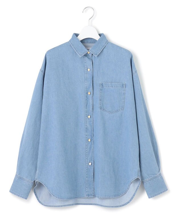 23区 S 【洗える】ライトダンガリー 2WAY シャツ ライトインディゴ