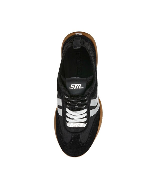 STEVE MADDEN BISCOTTI レトロコートニットスニーカー ブラックシルバー