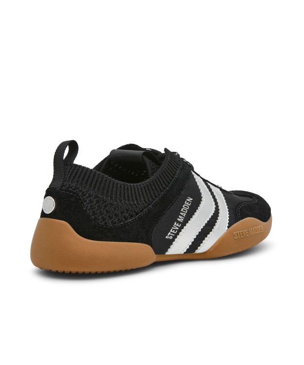 STEVE MADDEN BISCOTTI レトロコートニットスニーカー ブラックシルバー