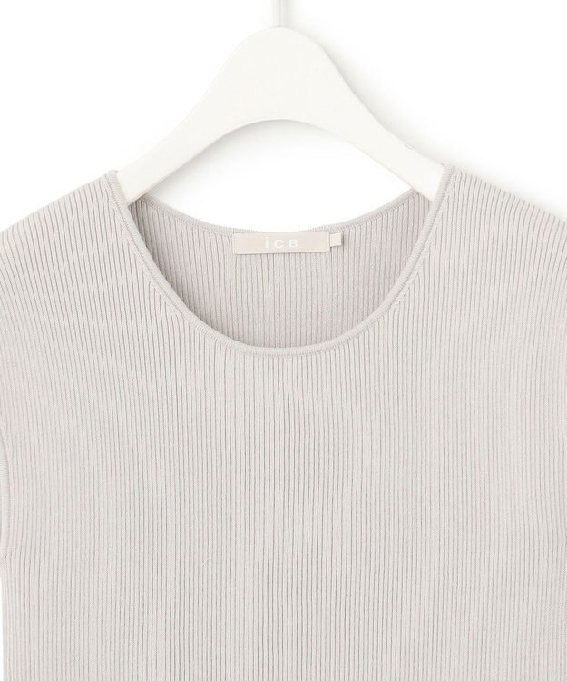 ICB L 【洗える】オーガニックコットンリブ ノースリーブプルオーバー トープ系