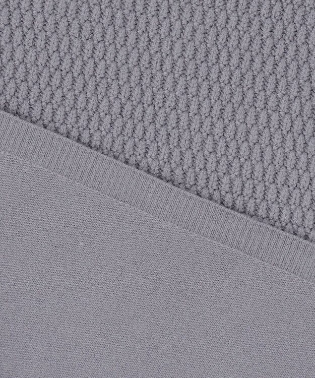 ANY SIS 【洗える】バスケット編み切替えニット ワンピース ブルーグレー