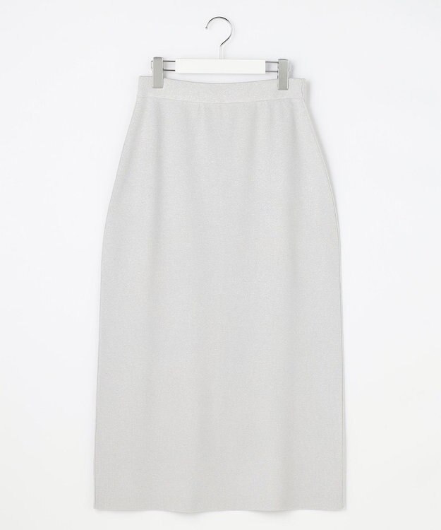 ANY SIS CICA加工 ニット タイト スカート シルバー