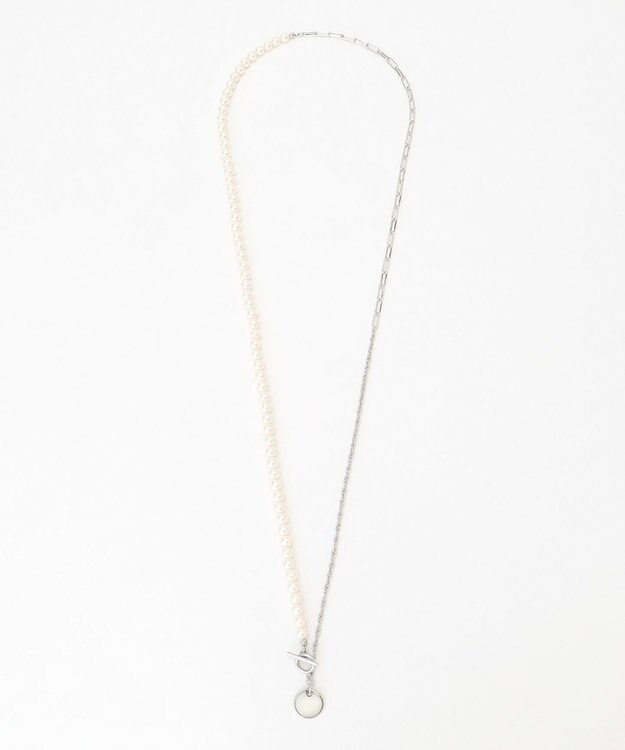 J.PRESS YORK STREET 【WOMEN】パールチェーン 2WAYネックレス シルバー系