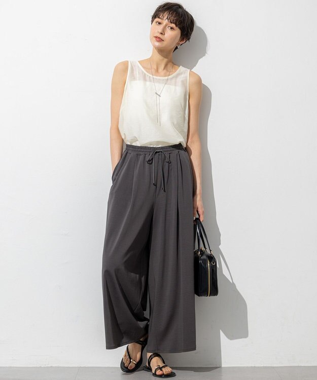 23区 【SLOW/一部店舗限定】ブライトヴィンテージクロス ノースリーブ ブラウス アイボリー系