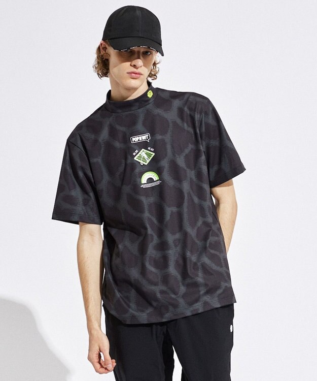 PW CIRCULUS 【UVカット / 吸水速乾 / 伸縮性抜群】【MEN】ジラフモック T ブラック系5