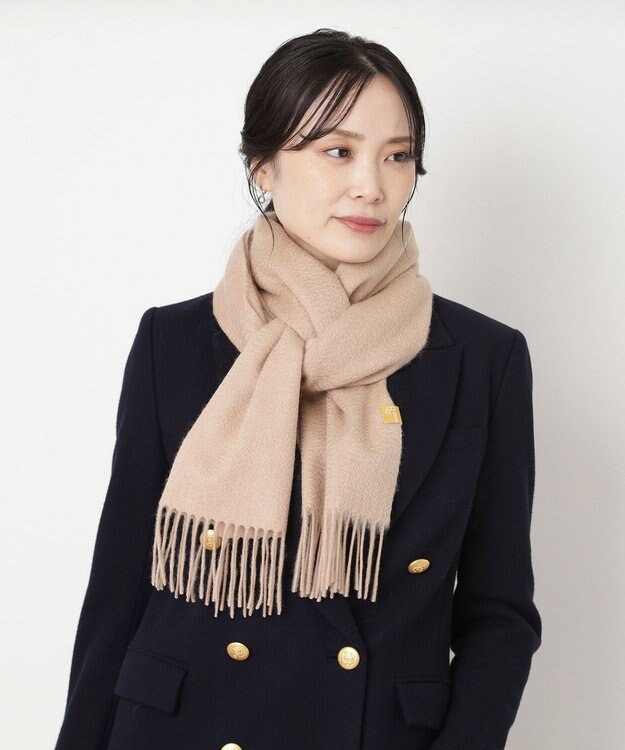 MOONBAT WEB限定【洗える】ミエル (miel) カシミヤ100％ プレーンマフラー ベージュ