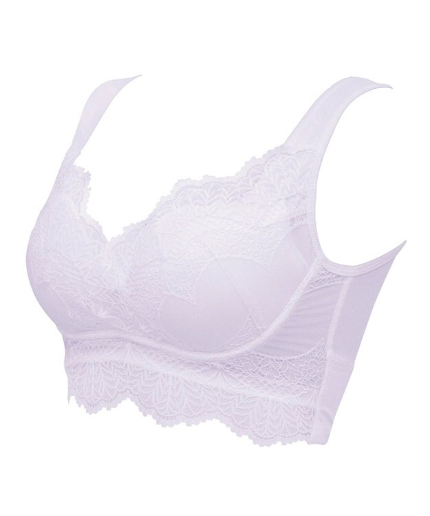 BRADELIS New York 【BRADELIS Me / ノンワイヤー・バストアップ】レーシィオールインワンブラ 日中も就寝時も快適に補正するブラ ライラック