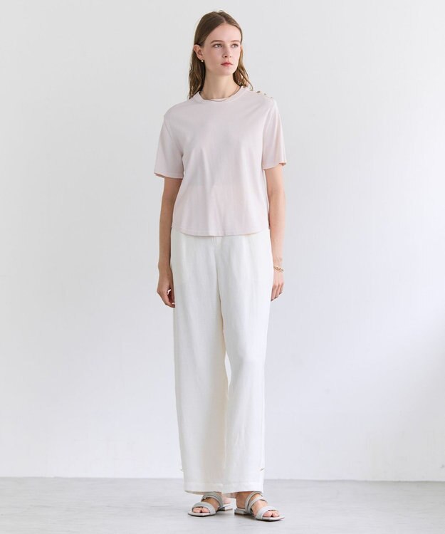 BEIGE， NADIA / ストレッチ メタルボタンニット Pink