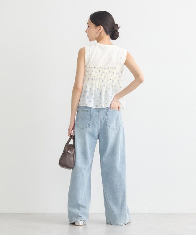 earth music&ecology 花柄ギャザーキャミビスチェ Sax