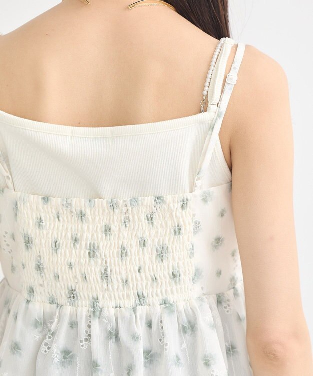 earth music&ecology 花柄ギャザーキャミビスチェ Light Green