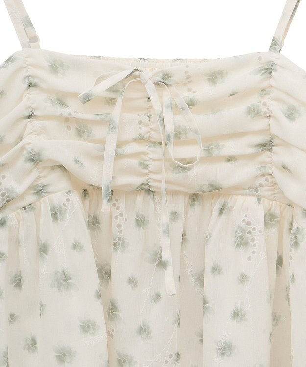 earth music&ecology 花柄ギャザーキャミビスチェ Light Green