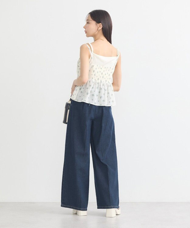 earth music&ecology 花柄ギャザーキャミビスチェ Light Green