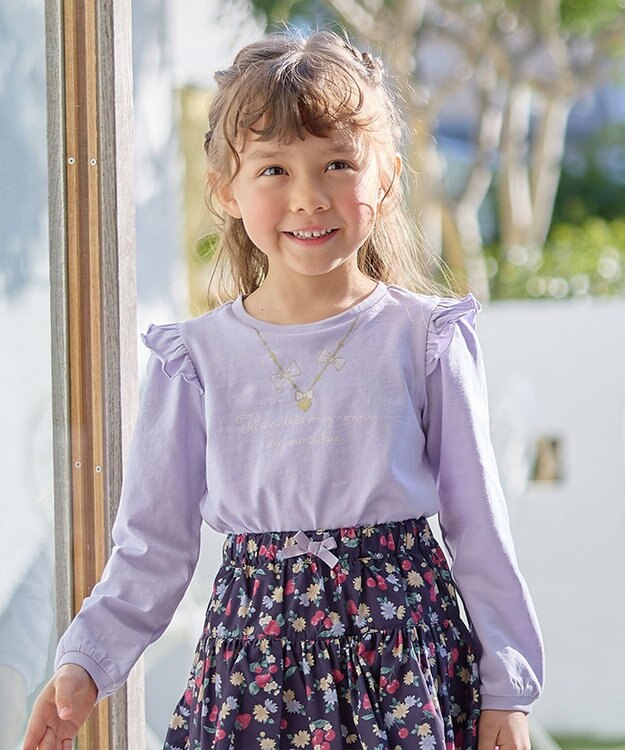 ANY KIDS 【WEB限定】7days プリント Tシャツ ラベンダー×ネックレス