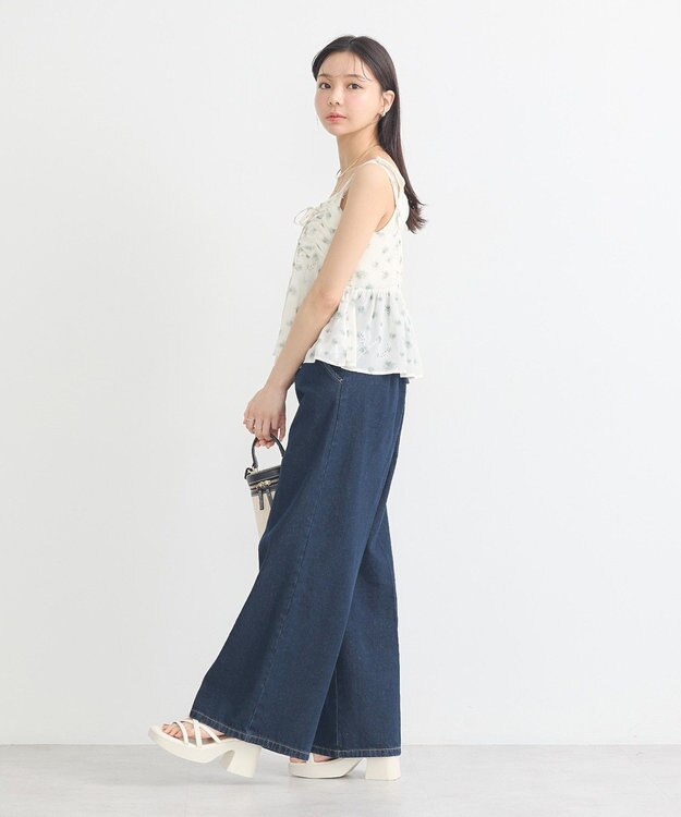 earth music&ecology 花柄ギャザーキャミビスチェ Light Green