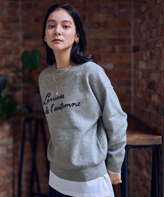 ANY 刺繍ロゴニット ライトグレー