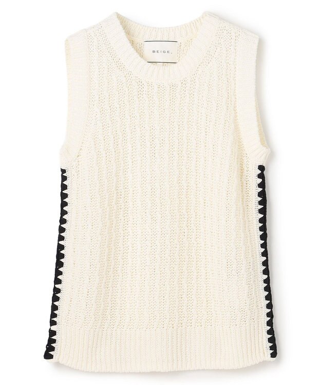 BEIGE， ATACAM / テープヤーン ノースリーブニット Ecru