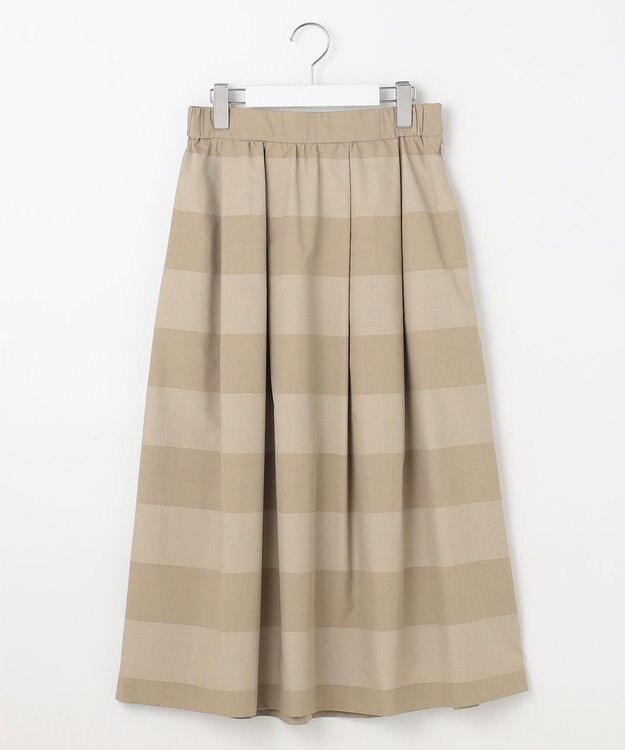 自由区 L 【カタログ掲載・洗える】スラブシャンタン スカート ダークベージュ×サンドベージュ