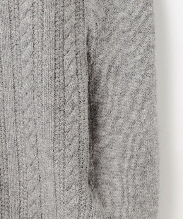 JOSEPH ABBOUD 【洗える・カシミヤブレンド】カシミヤブレンド ハイネック ジップ  カーディガン ライトグレー系