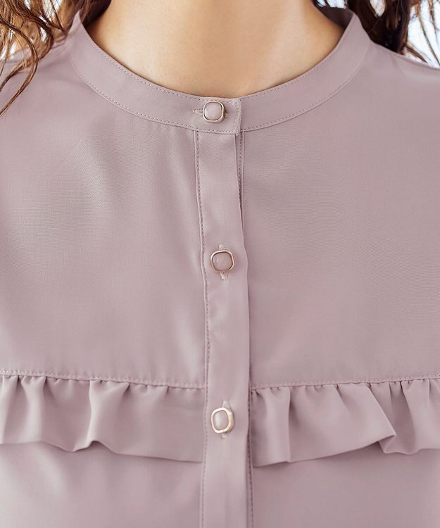 Tiaclasse L 【洗える】ケープ風フリルスリーブブラウス ピンク