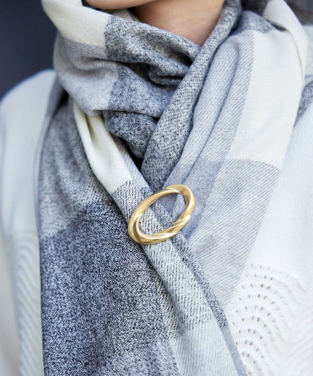 Tiaclasse 大判チェックマフラー ブラック