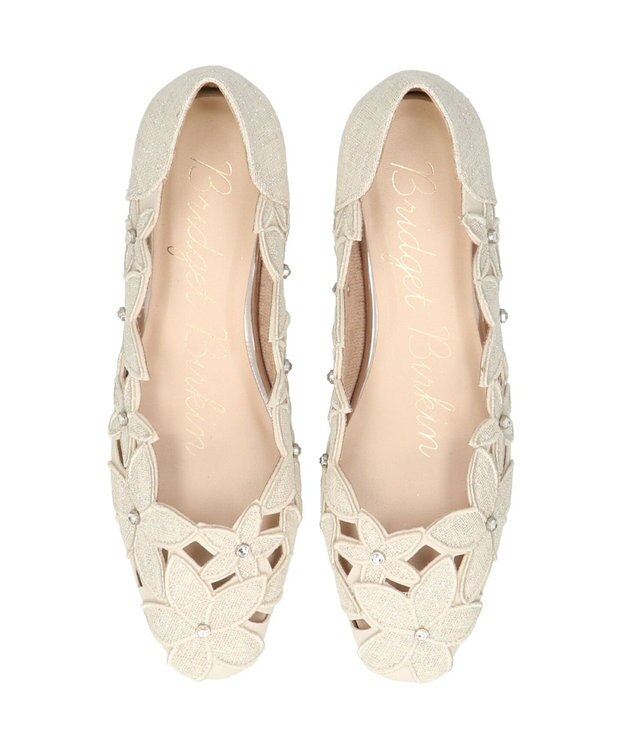 Bridget Birkin 【Bridget Birkin】フラワーカットワークラメパンプス アイボリー雑材