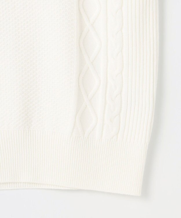 23区GOLF 【MEN/キングサイズ】【洗える】ケーブル柄 ニットベスト ホワイト系