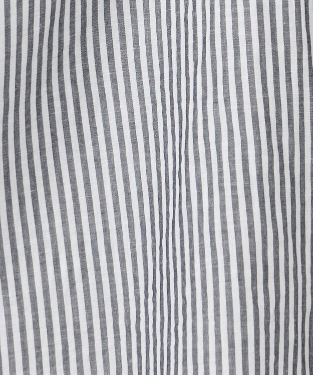 ANY 【手洗い可】コットンリネンブラウス オフ×ブラック