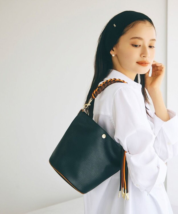 TOPKAPI 【Breath TOPKAPI】RIPPLE リプル コードハンドル 2way バケツ ショルダーバッグ ブラック