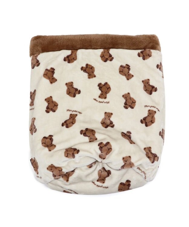 PET PARADISE ペットパラダイス くまちゃん 遠赤外線 寝袋  筒型 M (42×70cm) オフホワイト×ブラウン