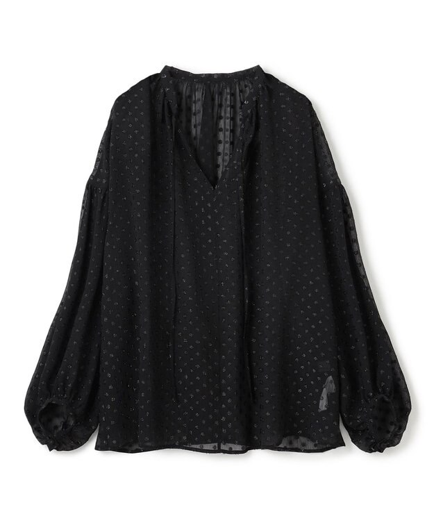 uncrave シアードットジャガード ブラウス ブラック
