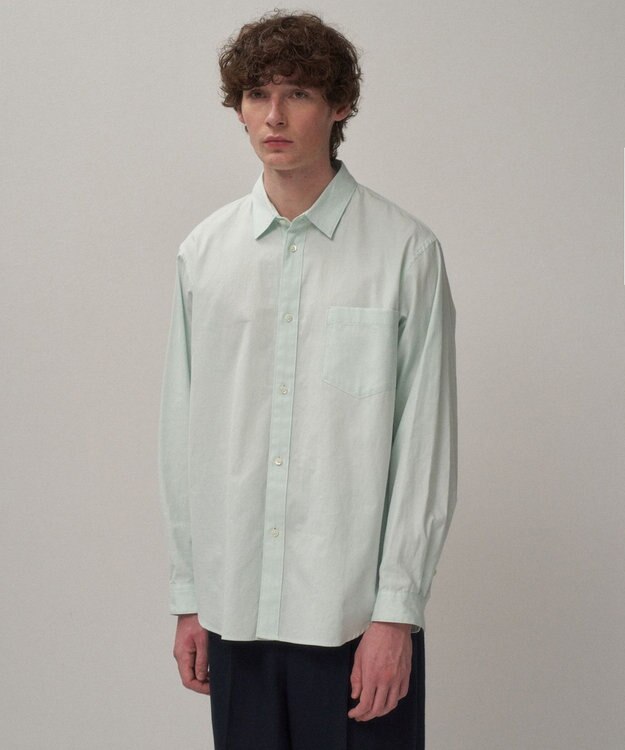ATON WASHER OXFORD | ルーズフィットシャツ - UNISEX GREEN