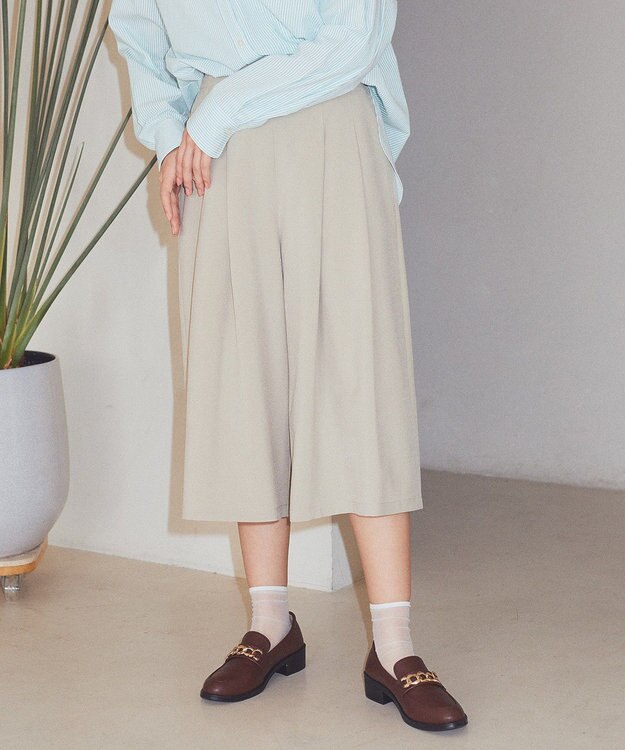 earth music&ecology 選べる丈タックスカーチョ Beige