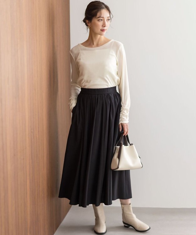 組曲 【レングス調整可能】バウンディングシャーティングスカート ブラック系