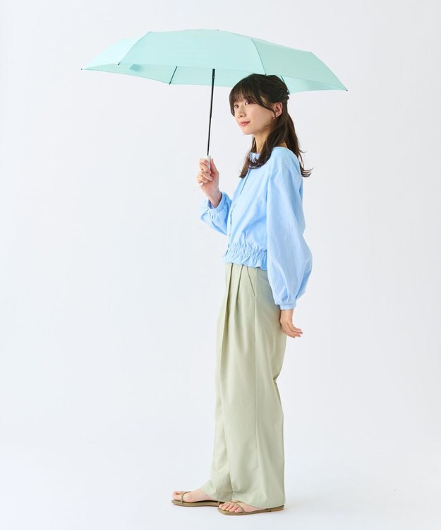 MOONBAT 【超撥水】フロータス (FLO(A)TUS) 折りたたみ傘 無地 UV 55cm ライトグリーン