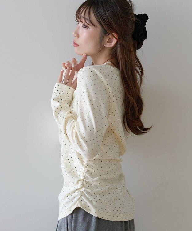 earth music&ecology サイドギャザープルオーバー Dot