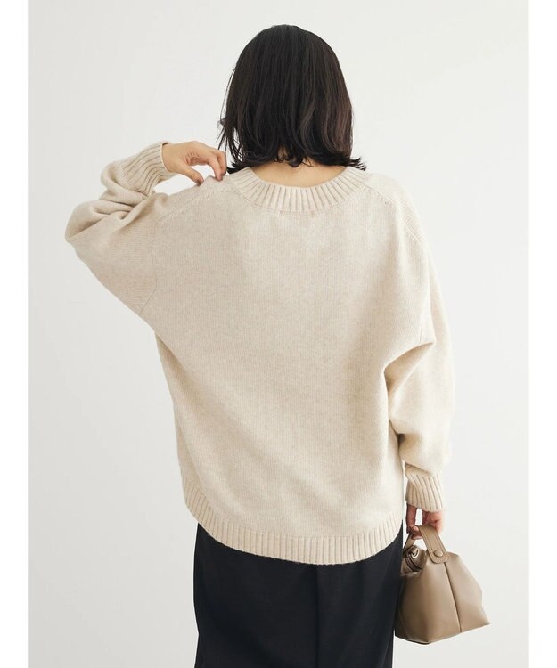 Green Parks ＭｉｘカラーＶネックニットプルオーバー Light Beige