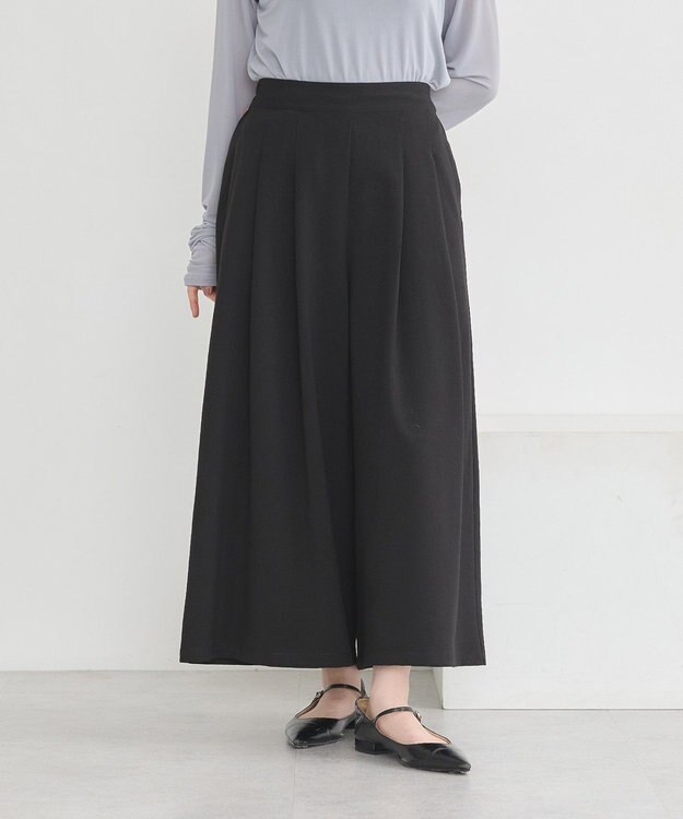 earth music&ecology 選べる丈タックスカーチョ Black