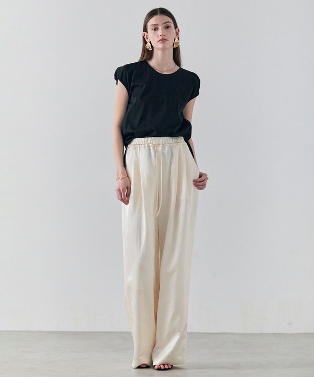 BEIGE， ZEOLITE / バックツイスト コンビトップス Black
