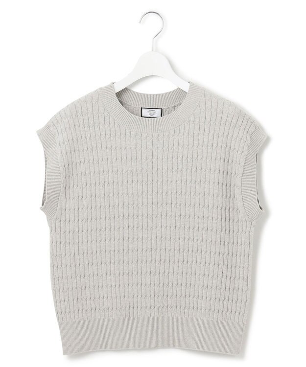 J.PRESS YORK STREET 【WOMEN】コットンケーブル ベスト ライトグレー系